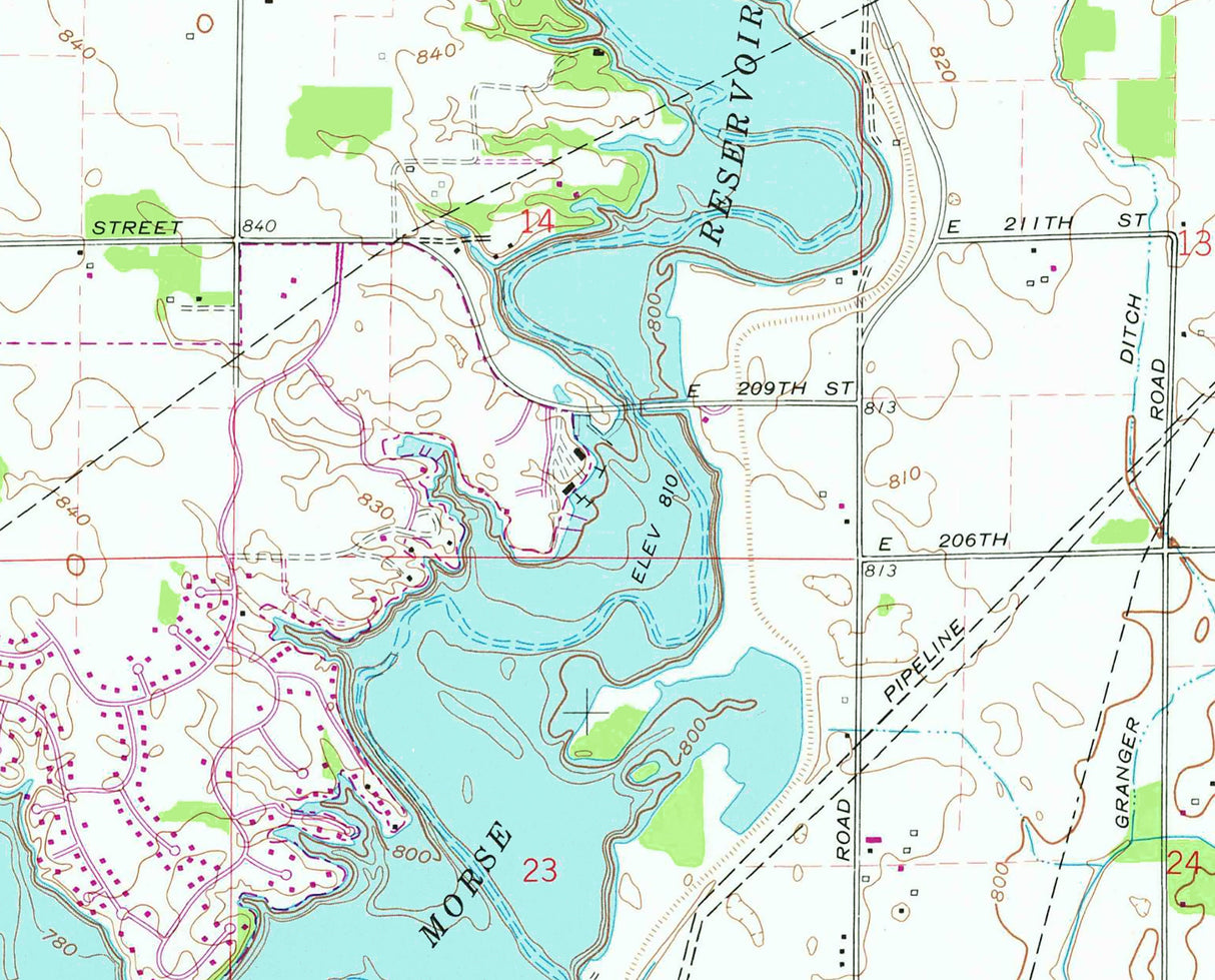 1981 Map of Morse Reservoir Indiana