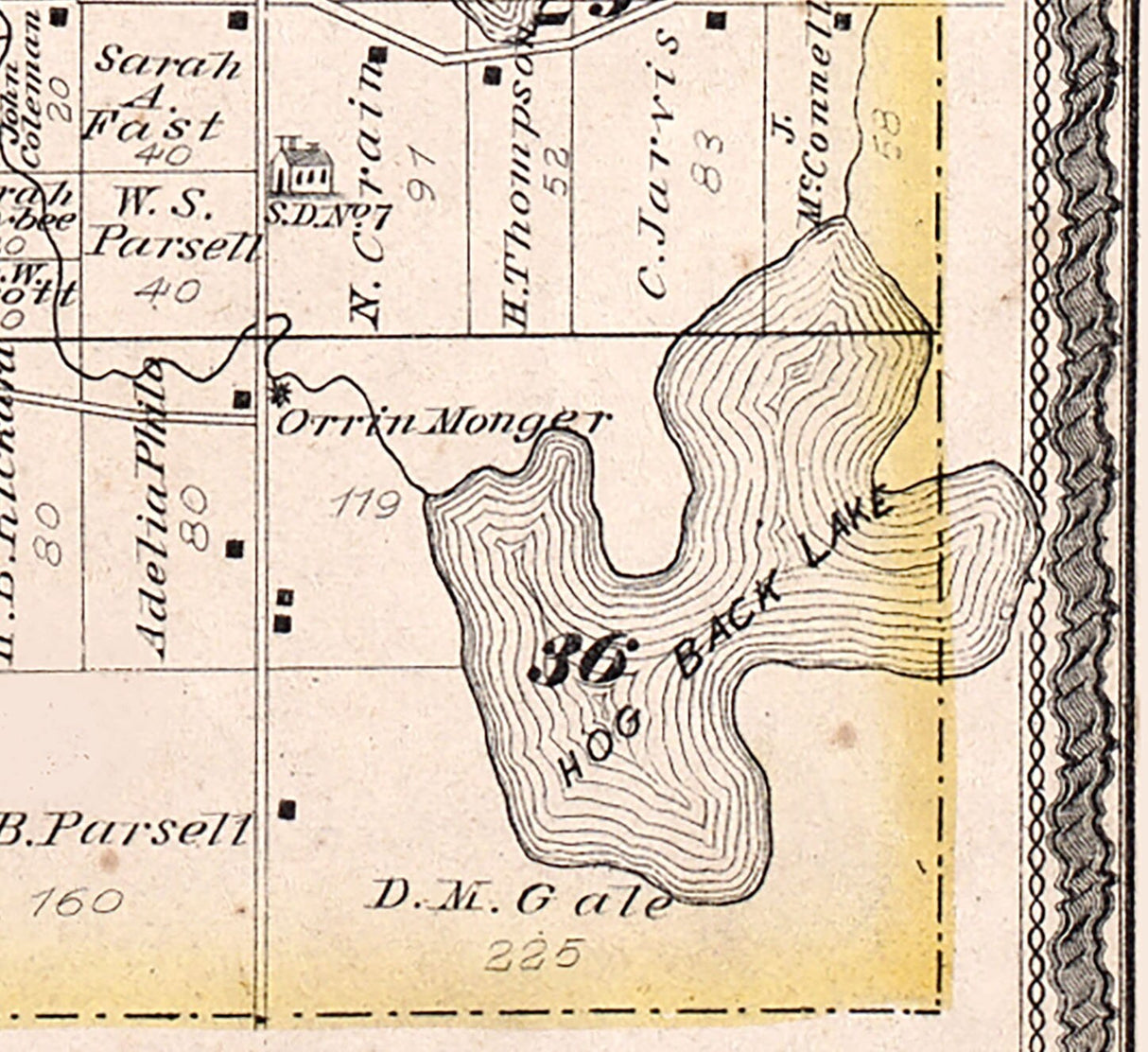 1880 Map of Jackson Township Steuben County Indiana