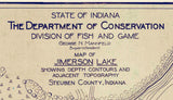 1923 Map of Jimerson Lake Steuben County Indiana