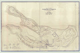 1925 Map of Tri Lakes Whitley County Indiana Cedar Lake Round Lake and Shriner Lake