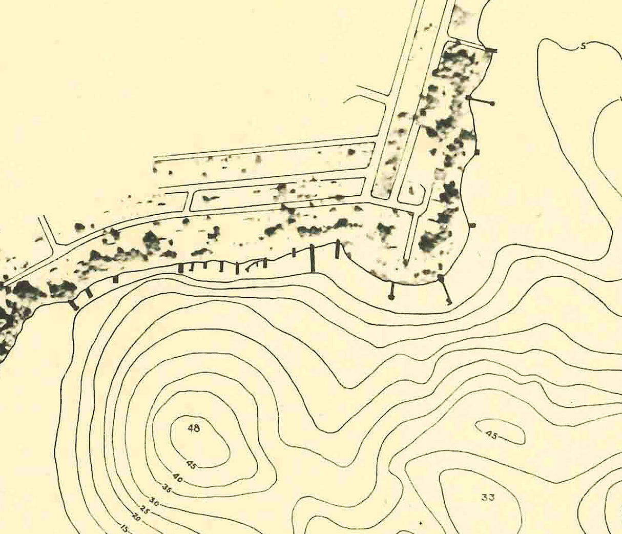 1954 Map of Beaver Dam Lake Kosciusko County Indiana