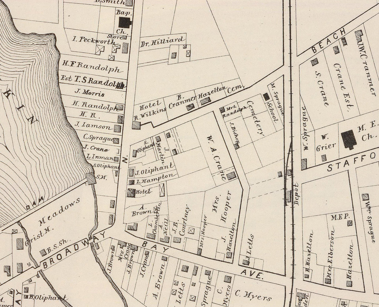 1878 Map of Manahawkin New Jersey