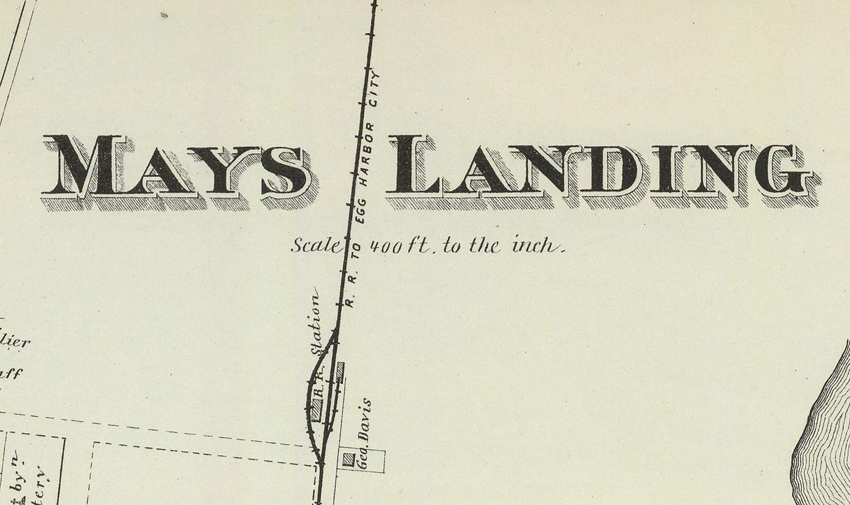 1878 Map of Mays Landing New Jersey