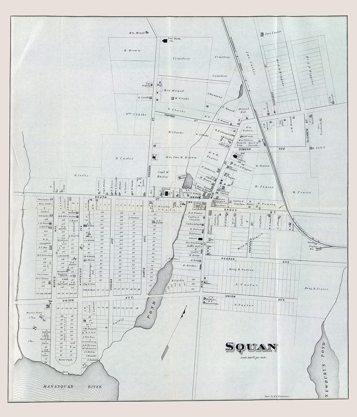 1878 Map of Squan New Jersey