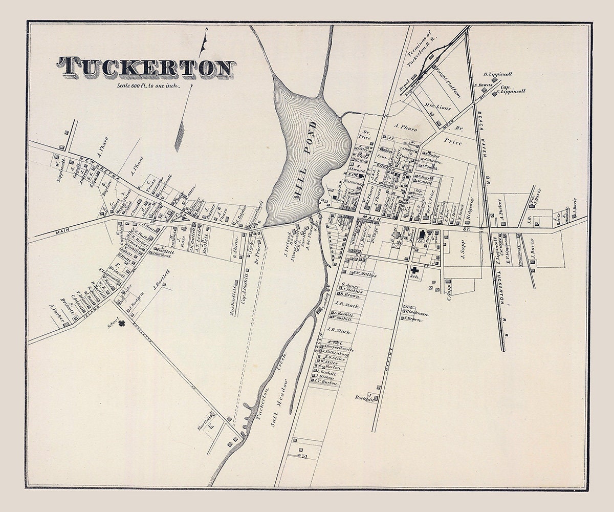 1878 Map of Tuckerton New Jersey
