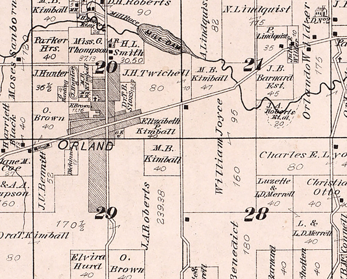 1880 Map of Mill Grove Township Steuben County Indiana