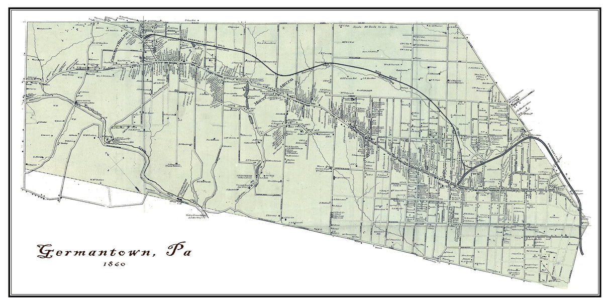 1860 Map of Germantown Pennsylvania