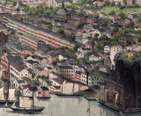 1855 Panoramic Map of Oswego New York