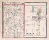 1880 Map of York Township Steuben County Indiana