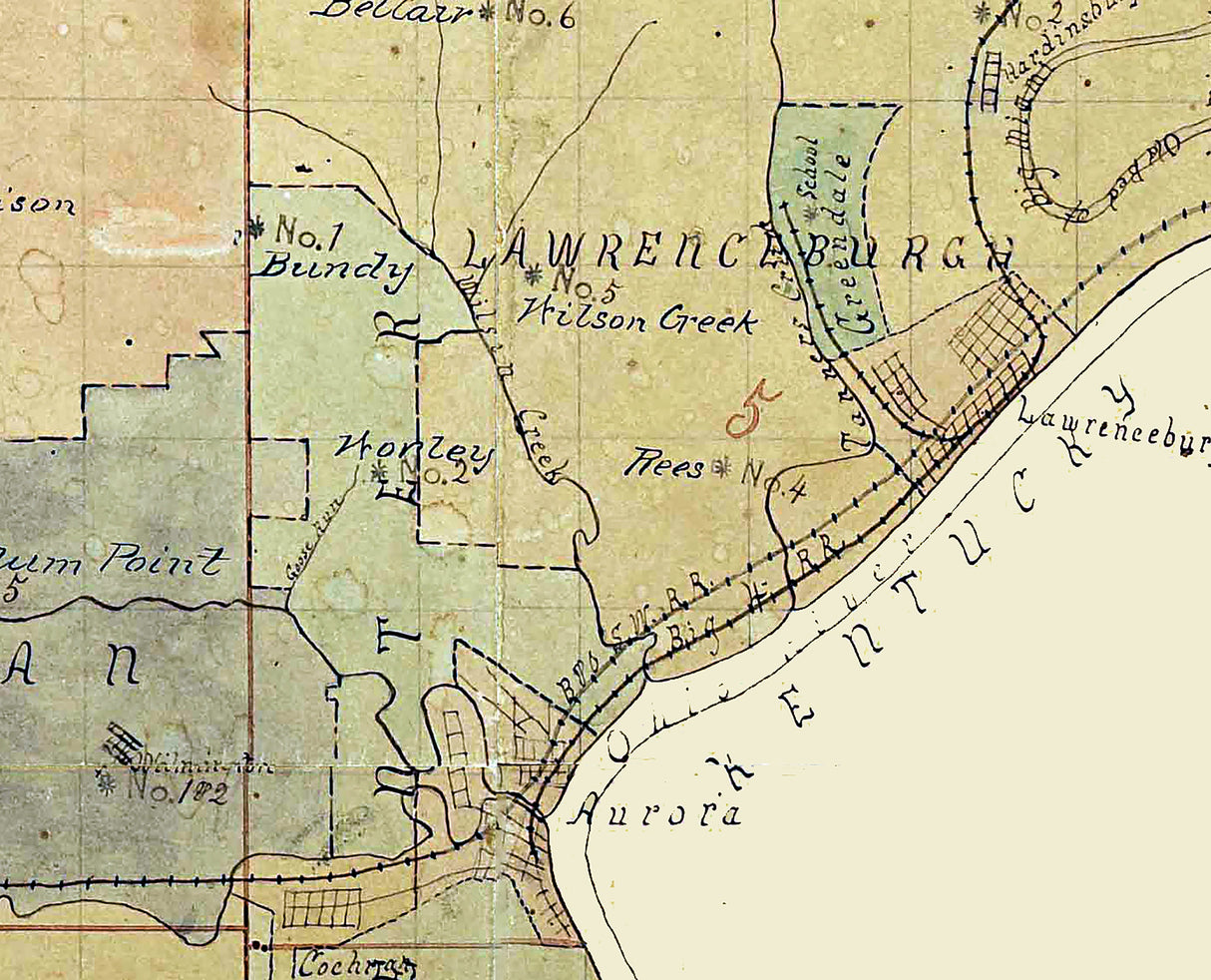 1899 Map of Dearborn County Indiana