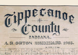 1905 Farm Line Map of Tippecanoe County Indiana