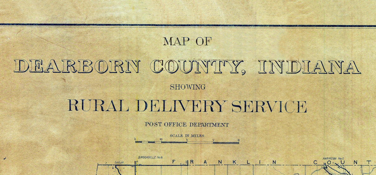 1910 Map of Dearborn County Indiana Farm Houses