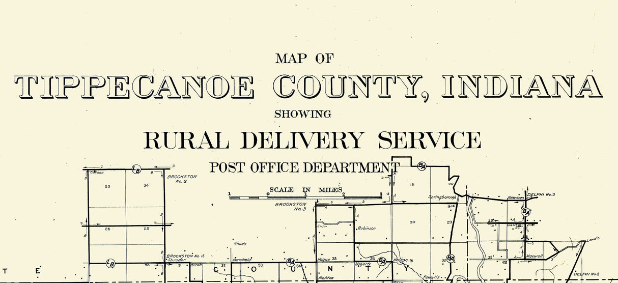 1911 Map of Tippecanoe County Indiana Farm Houses