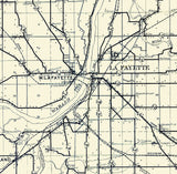 1911 Map of Tippecanoe County Indiana Farm Houses