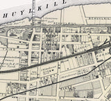 1871 Map of Bridgeport Montgomery County Pennsylvania