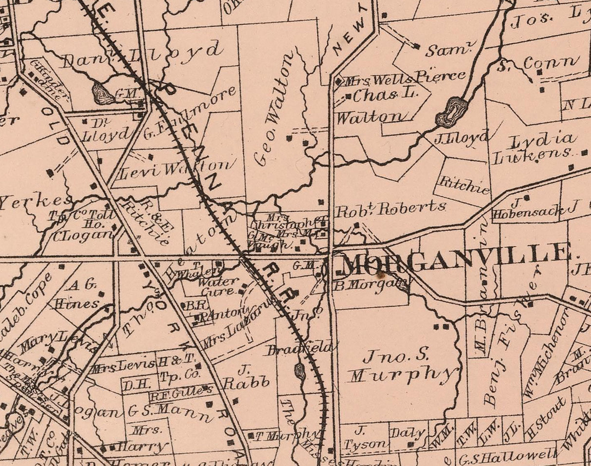 1871 Map of Moreland Township Montgomery County Pennsylvania