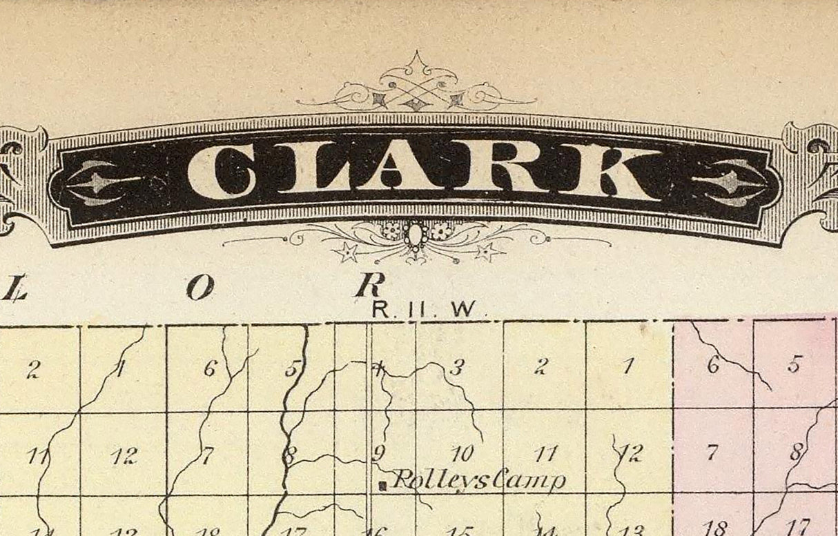1878 Map of Clark County Wisconsin