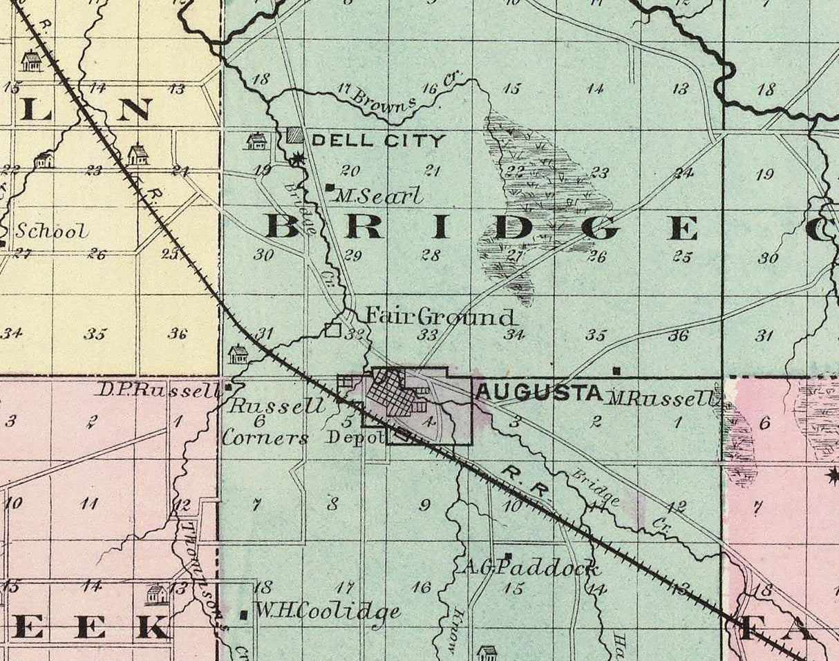 1878 Map of Eau Claire County Wisconsin