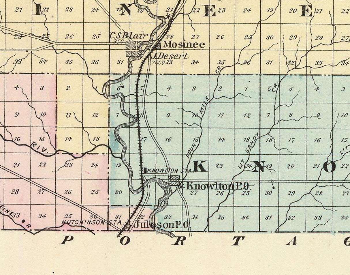 1878 Map of Marathon County Wisconsin