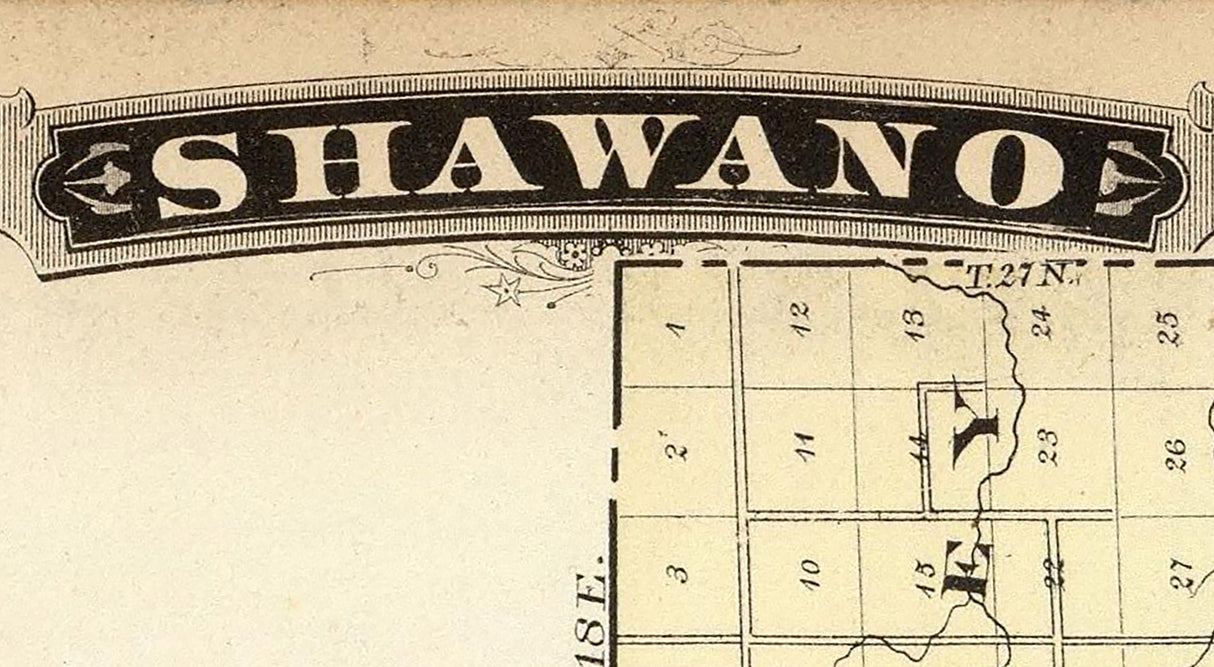 1878 Map of Shawano County Wisconsin