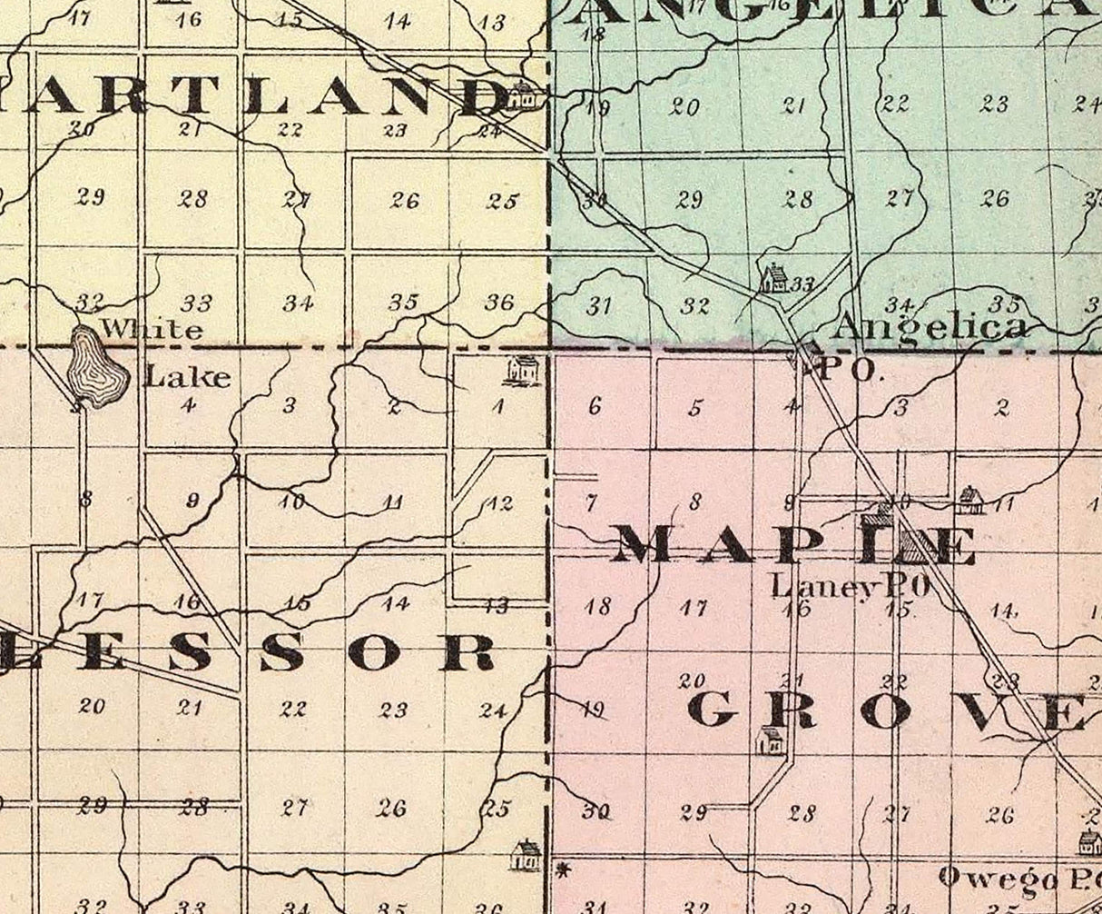 1878 Map of Shawano County Wisconsin