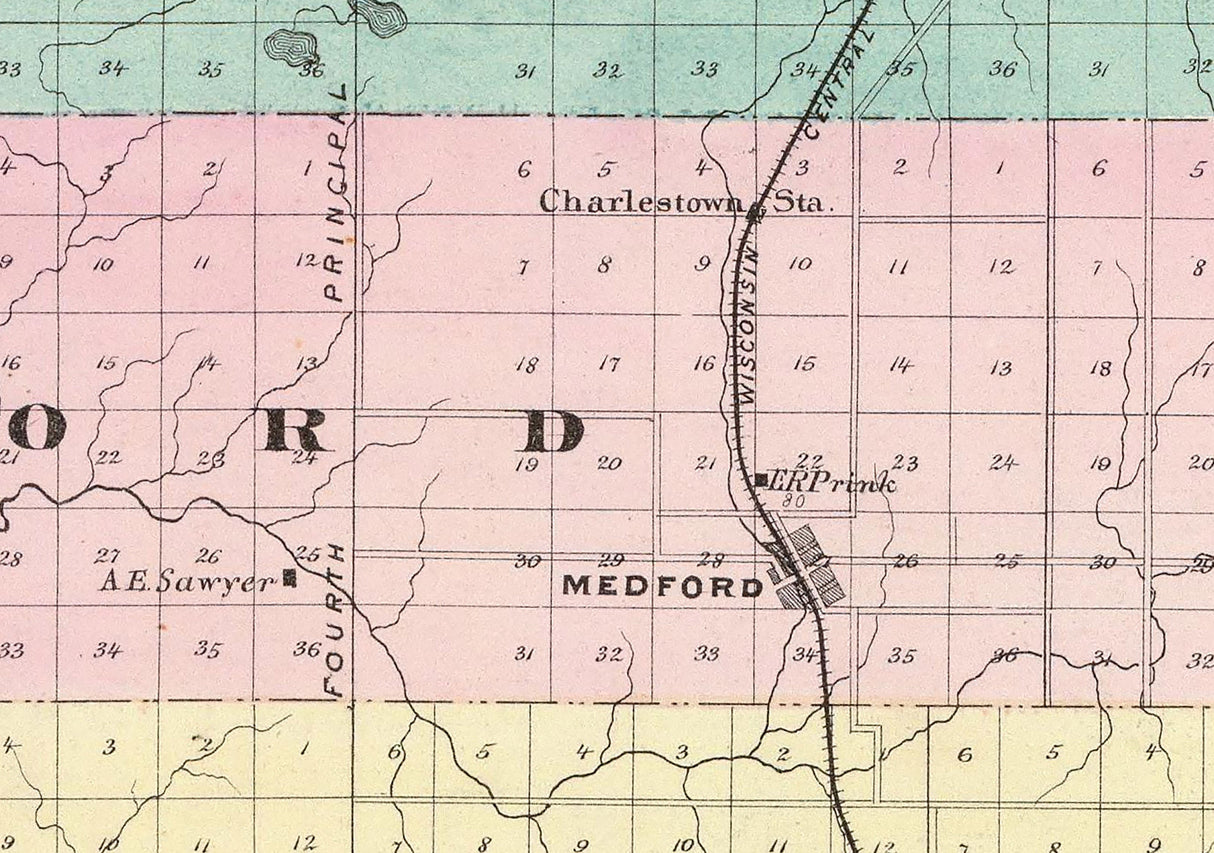 1878 Map of Taylor County Wisconsin