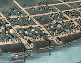 1869 Panoramic Map of Guttenberg Clayton County Iowa