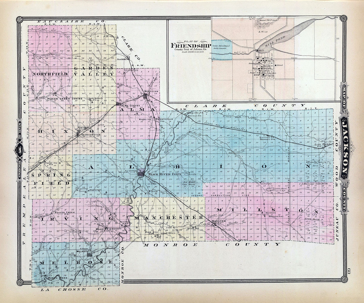 1878 Map of Jackson County Wisconsin