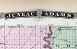 1878 Map of Juneau and Adams County Wisconsin