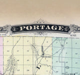 1878 Map of Wood and Portage County Wisconsin