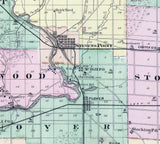 1878 Map of Wood and Portage County Wisconsin