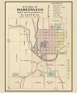 1878 Town Map of Darlington Lafayette County Wisconsin