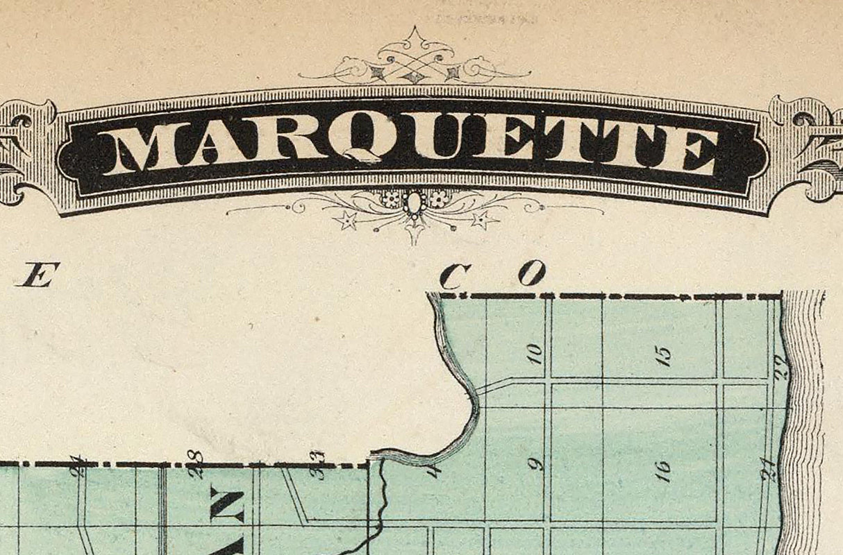 1878 Map of Marquette County Wisconsin