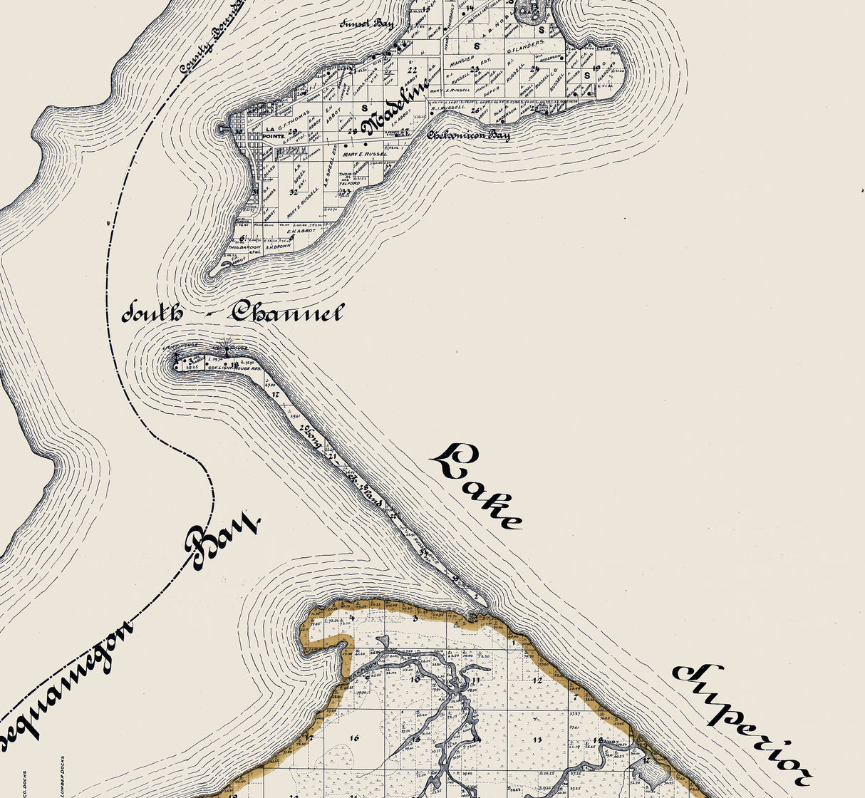 1898 Map of the Apostle Islands Lake Superior