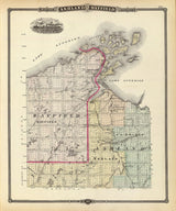 1878 Map of Ashland and Bayfield County Wisconsin Apostle Islands