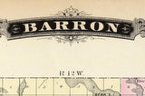 1878 Map of Barron County Wisconsin
