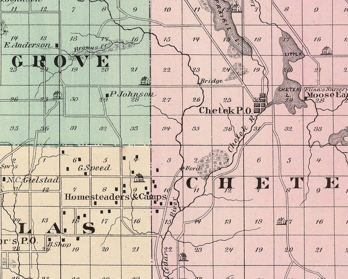 1878 Map of Barron County Wisconsin