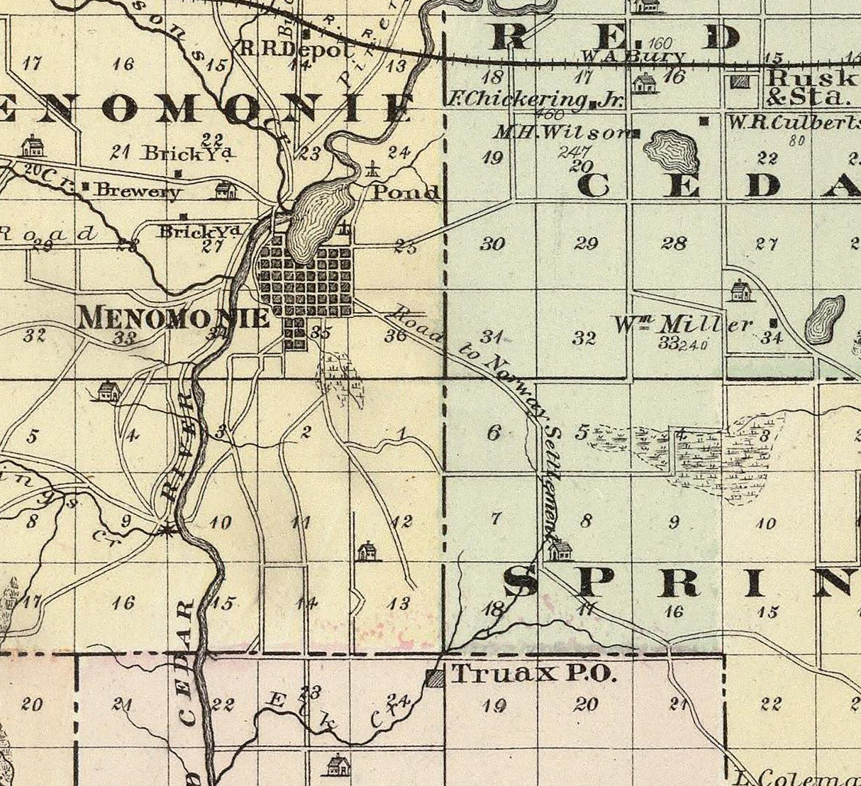 1878 Map of Dunn County Wisconsin