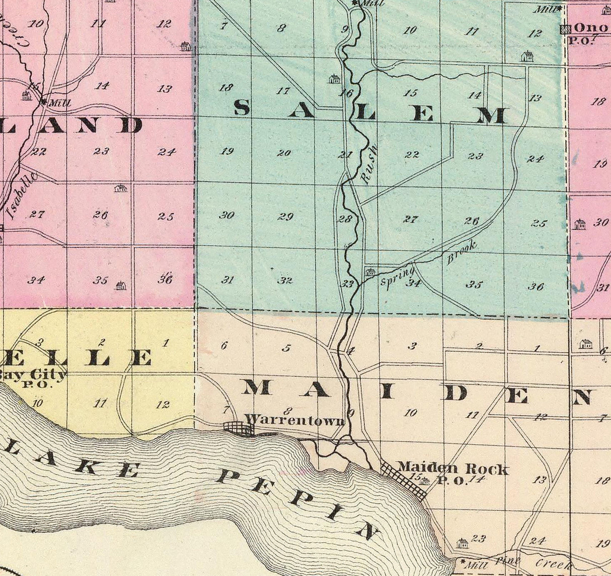 1878 Map of Pierce County Wisconsin