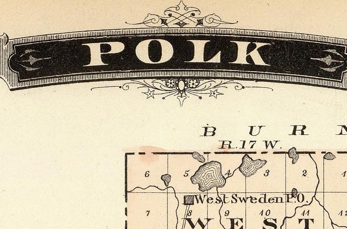 1878 Map of Polk County Wisconsin