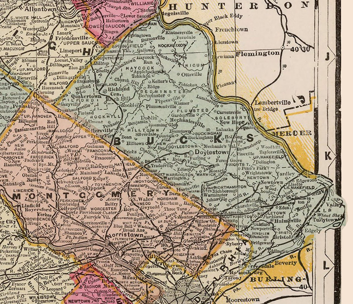 1899 Map of Pennsylvania