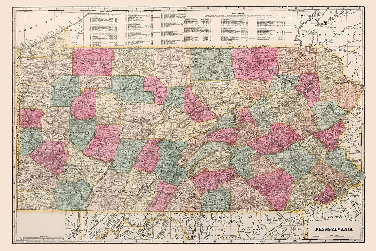 1899 Map of Pennsylvania