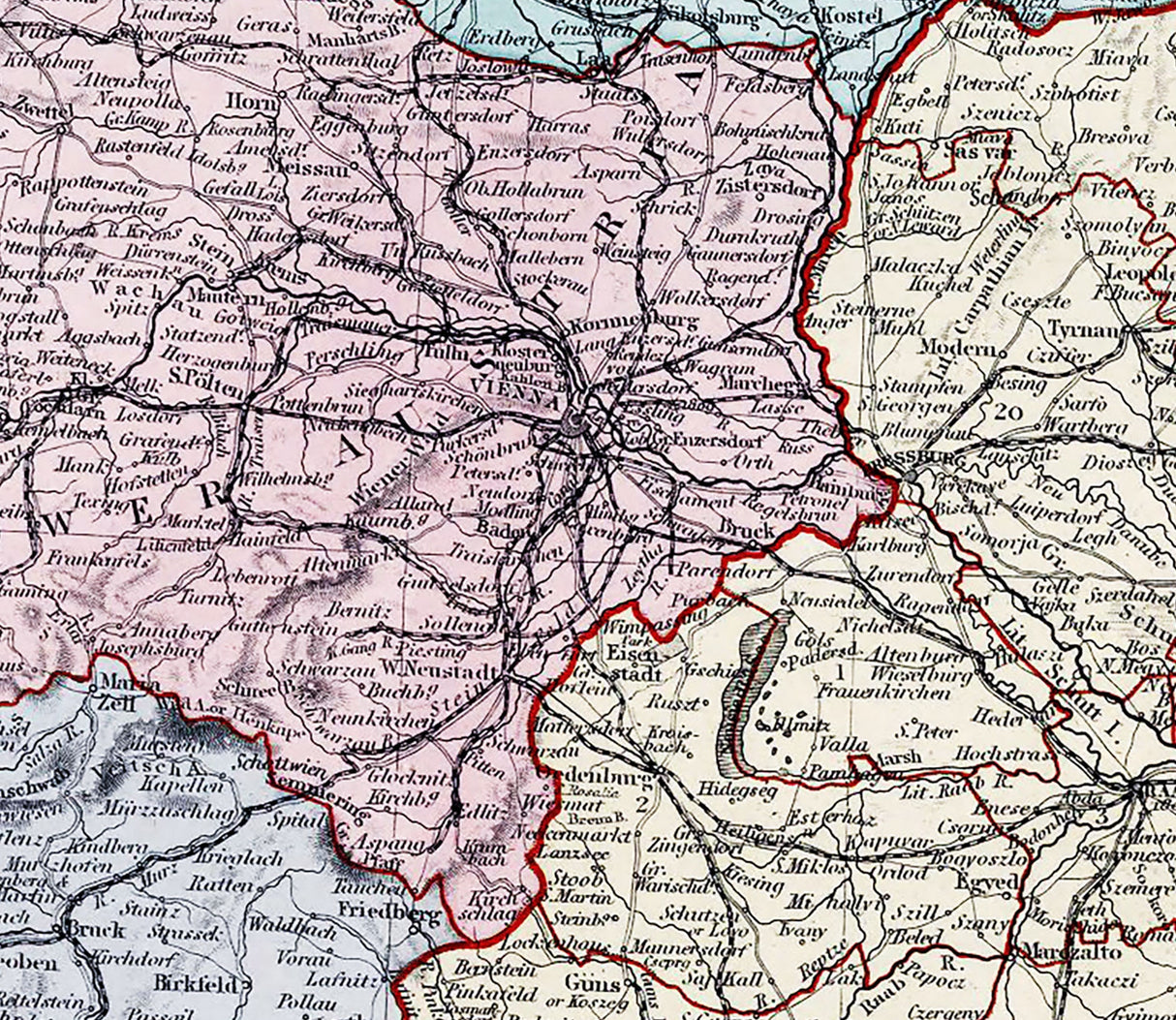 1887 Map of Austria Hungary Empire