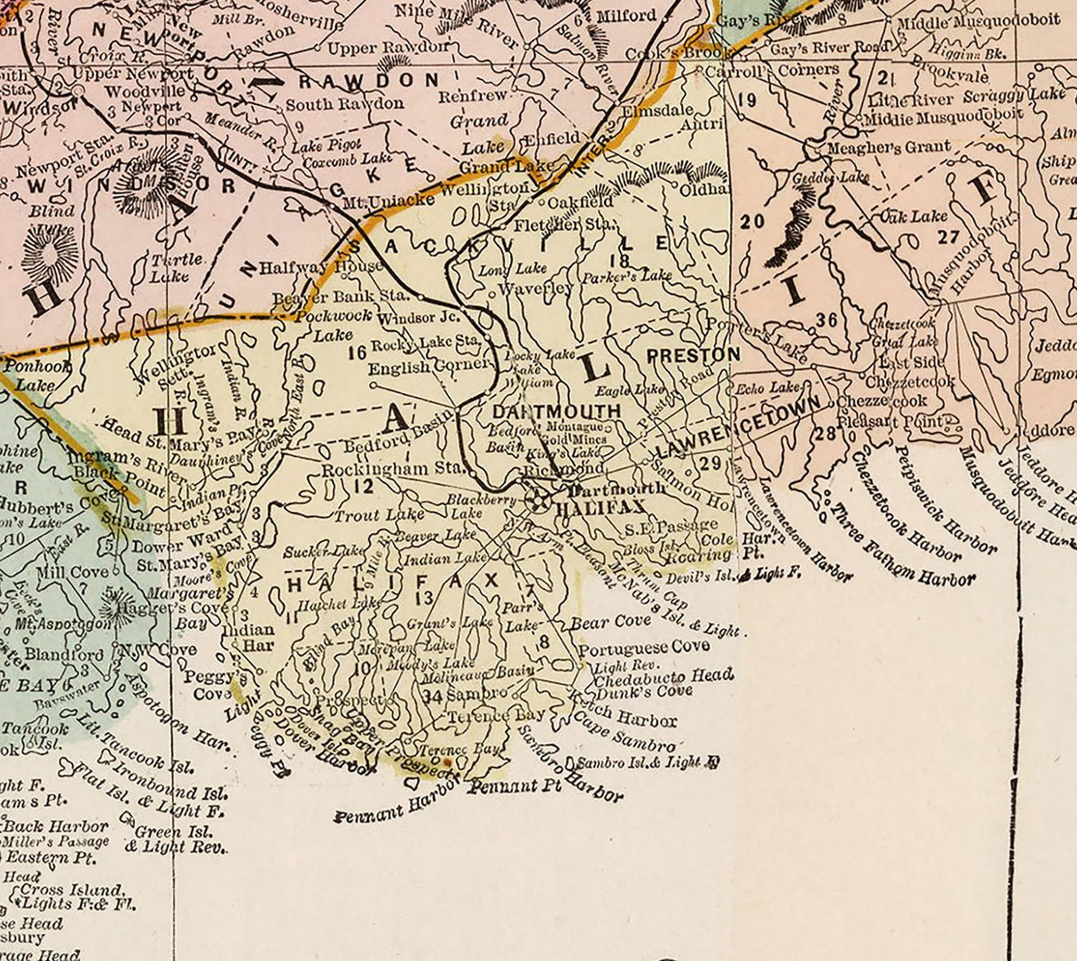 1899 Map of Nova Scotia Canada