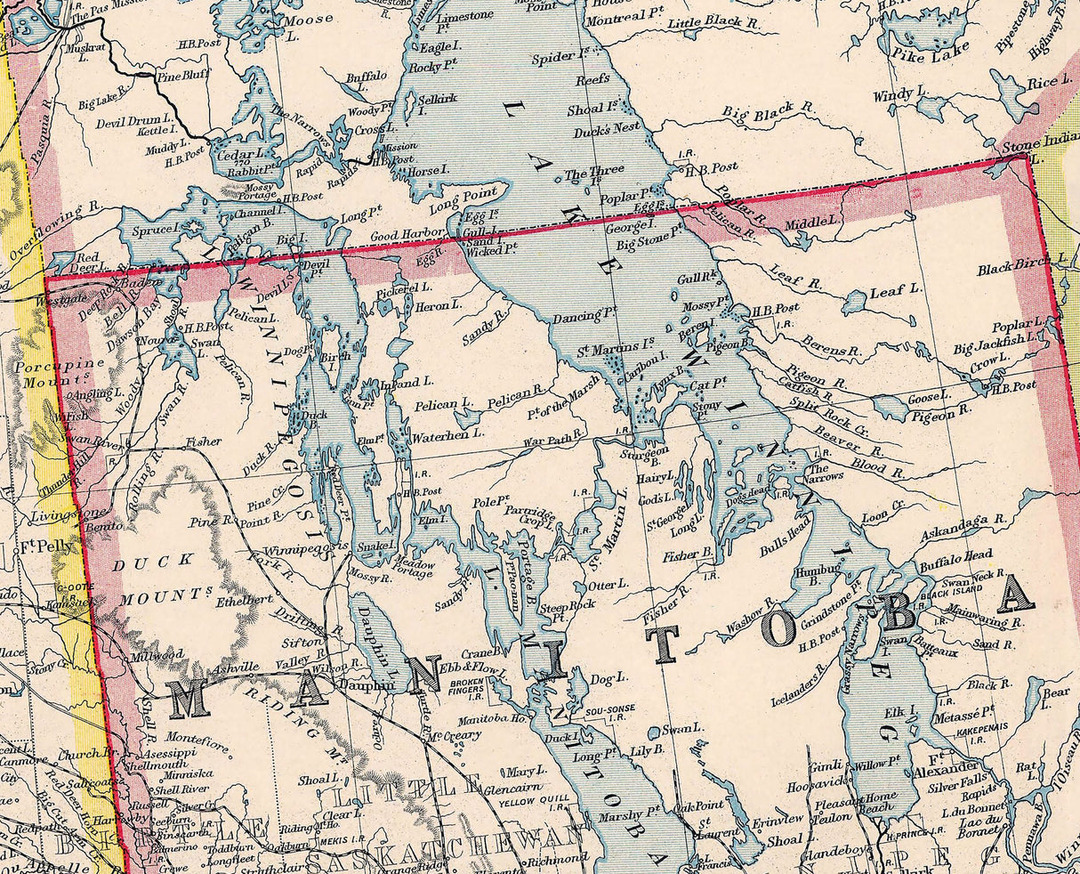 1910 Map of Manitoba Canada