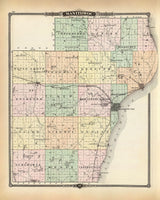 1878 Map of Manitowoc County Wisconsin