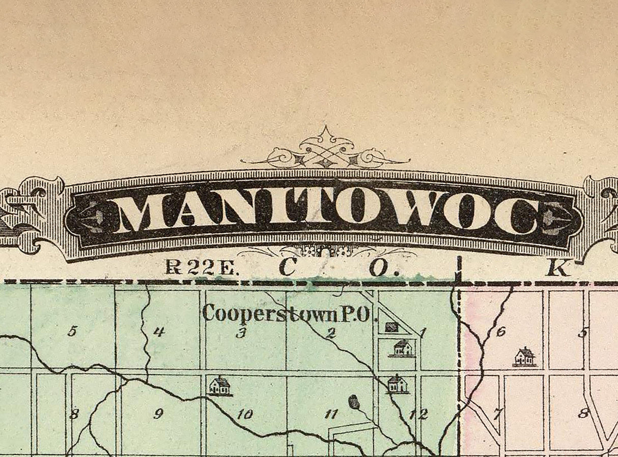 1878 Map of Manitowoc County Wisconsin