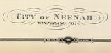 1878 Town Map of Menasha and Neenah Winnebago County Wisconsin