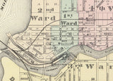 1878 Town Map of Menasha and Neenah Winnebago County Wisconsin