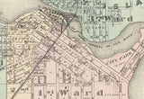 1878 Town Map of Menasha and Neenah Winnebago County Wisconsin